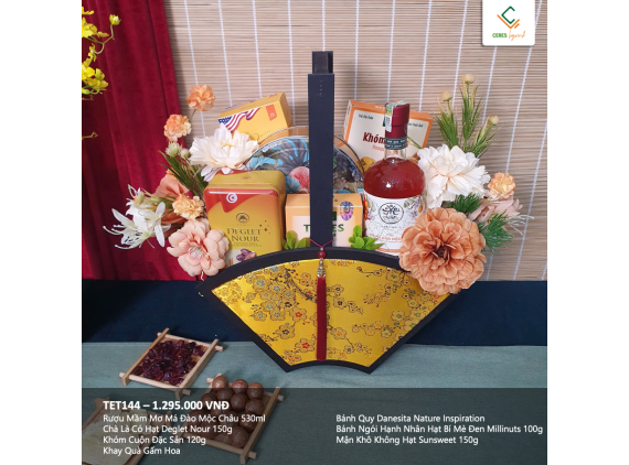 [Pre-order] Giỏ quà Gấm Hoa TET144