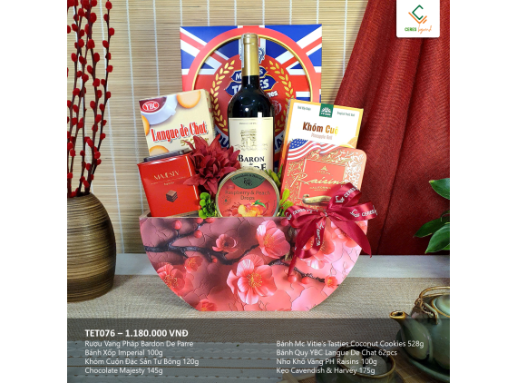 [Pre-order] Giỏ Quà Đào Phúc TET076
